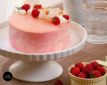 LYCHEE RASPBERRY MOUSSE CAKE